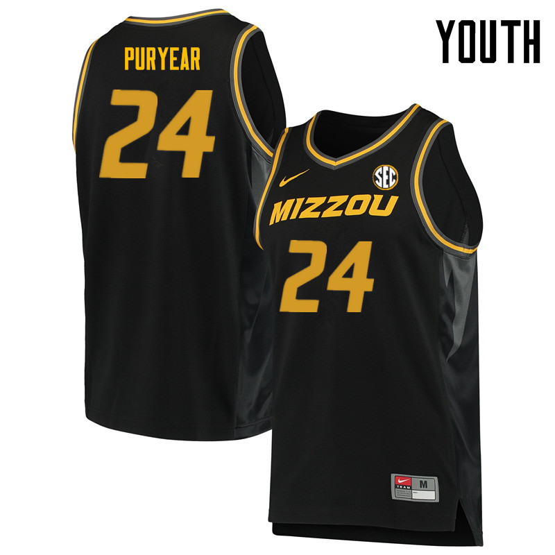 Youth #24 Kevin Puryear Missouri Tigers College Basketball Jerseys Sale-Black - Click Image to Close